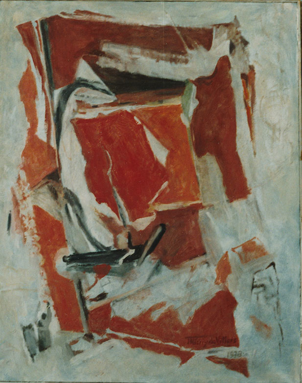 Sur un très haut versant de terre rouge – 1978, tempera sur toile, 92 x 73 cm